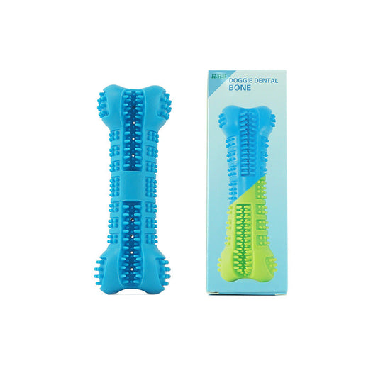 KFX-7068221 Sky Blue Silicone Bone Toothbrush Toy for Pet Dogs