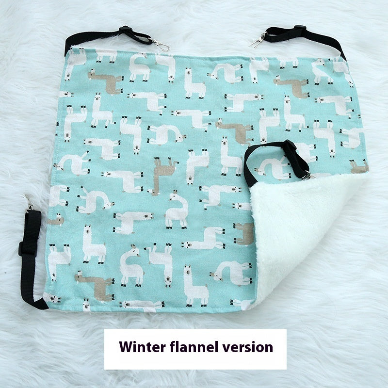 KFX-7069245 Fleece-Lined Cat Hammock in Various Winter Patterns - Comfortable Pet Bed for Cats
