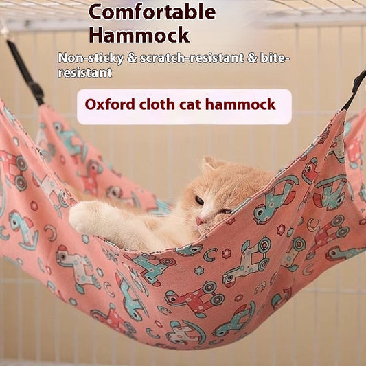 KFX-7069245 Fleece-Lined Cat Hammock in Various Winter Patterns - Comfortable Pet Bed for Cats