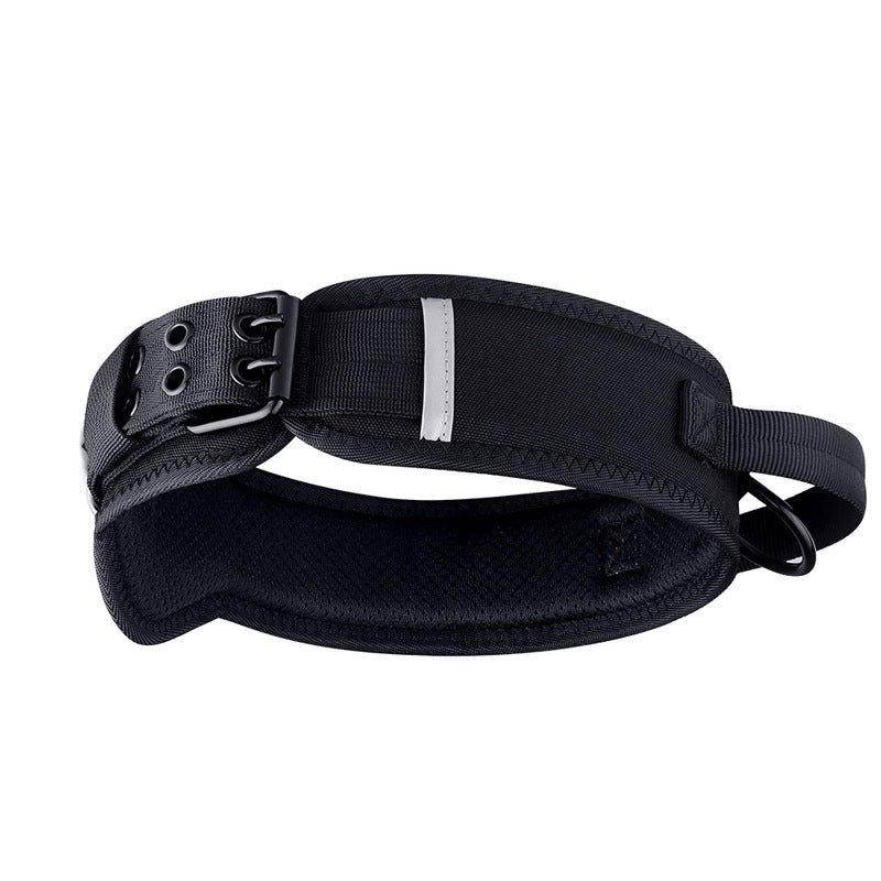 KFX-7069373 Camouflage Nylon Dog and Horse Collar in Military Green and Black, Sizes M-L-XL