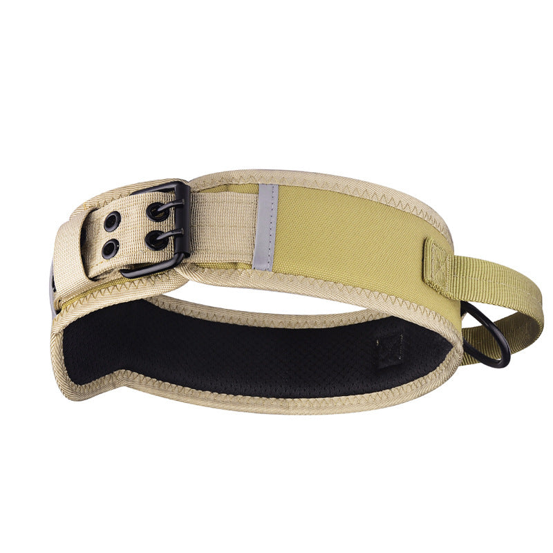 KFX-7069373 Camouflage Nylon Dog and Horse Collar in Military Green and Black, Sizes M-L-XL
