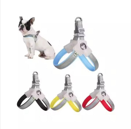 KFX-7070013 Adjustable Reflective Pet Harness with Leash for Dogs and Cats – Comfortable No-Pull Design in Yellow