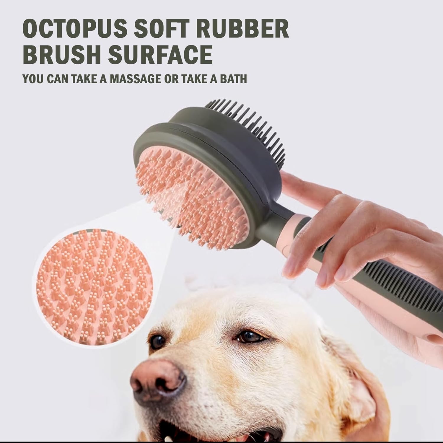 KFX-7070653 Double-Sided Cat Grooming Brush with Flea Comb for Shedding and Hair Removal