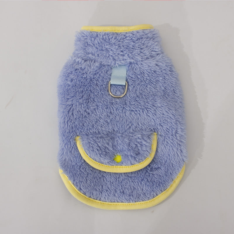 KFX-7071933 Double-sided Plush Dog Clothes in Pink, Purple, Blue, and Khaki - Comfortable Cotton Velvet, Sizes S to 2XL