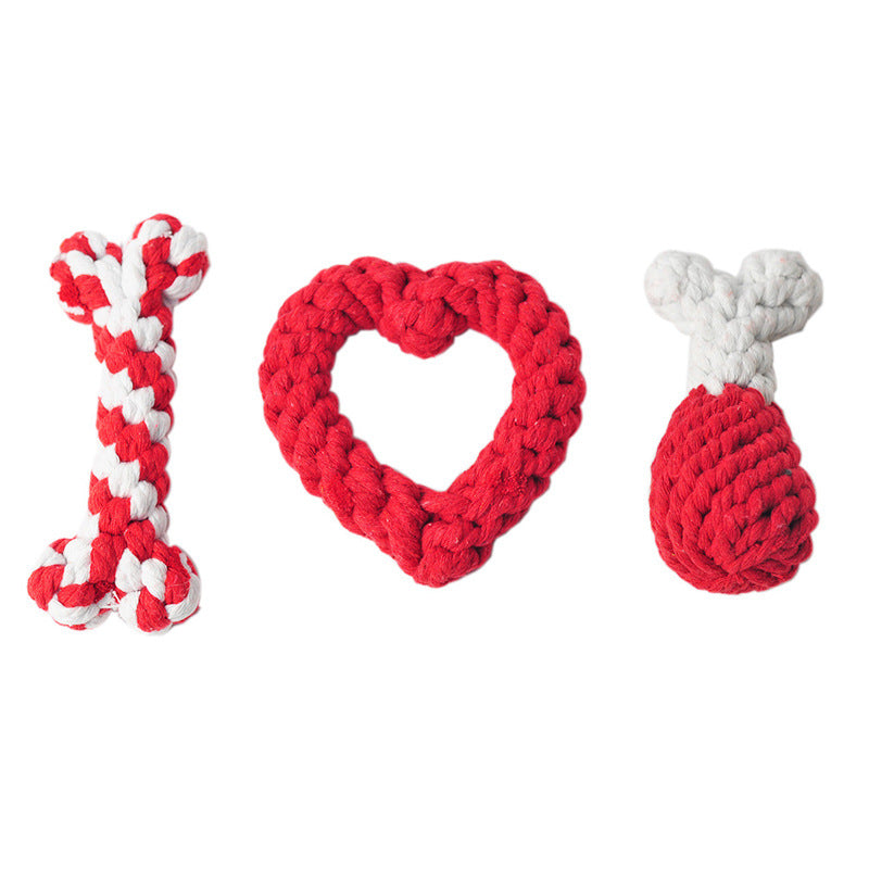 KFX-7073981 Cotton Rope Chew Toys for Small Dogs and Puppies - Interactive Training & Teething Solutions