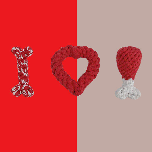 KFX-7073981 Cotton Rope Chew Toys for Small Dogs and Puppies - Interactive Training & Teething Solutions