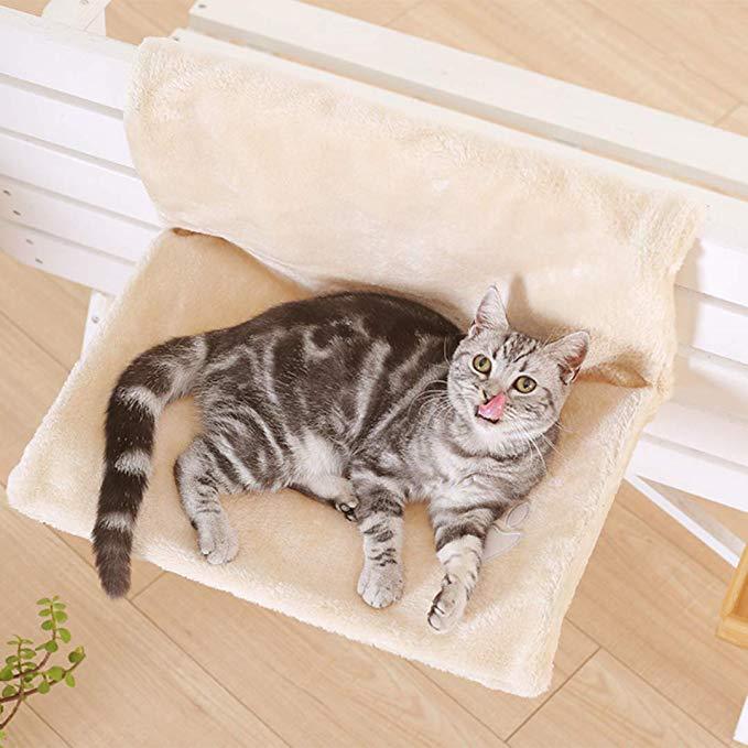 KFX-7074749 Plush Cat Bed Hammock for Cats - 46x30x25cm Cozy Sleeping Space