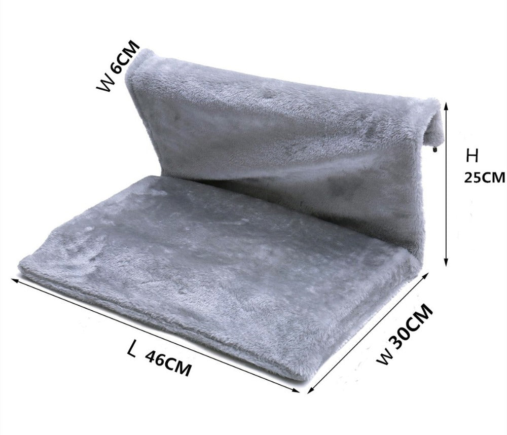 KFX-7074749 Plush Cat Bed Hammock for Cats - 46x30x25cm Cozy Sleeping Space