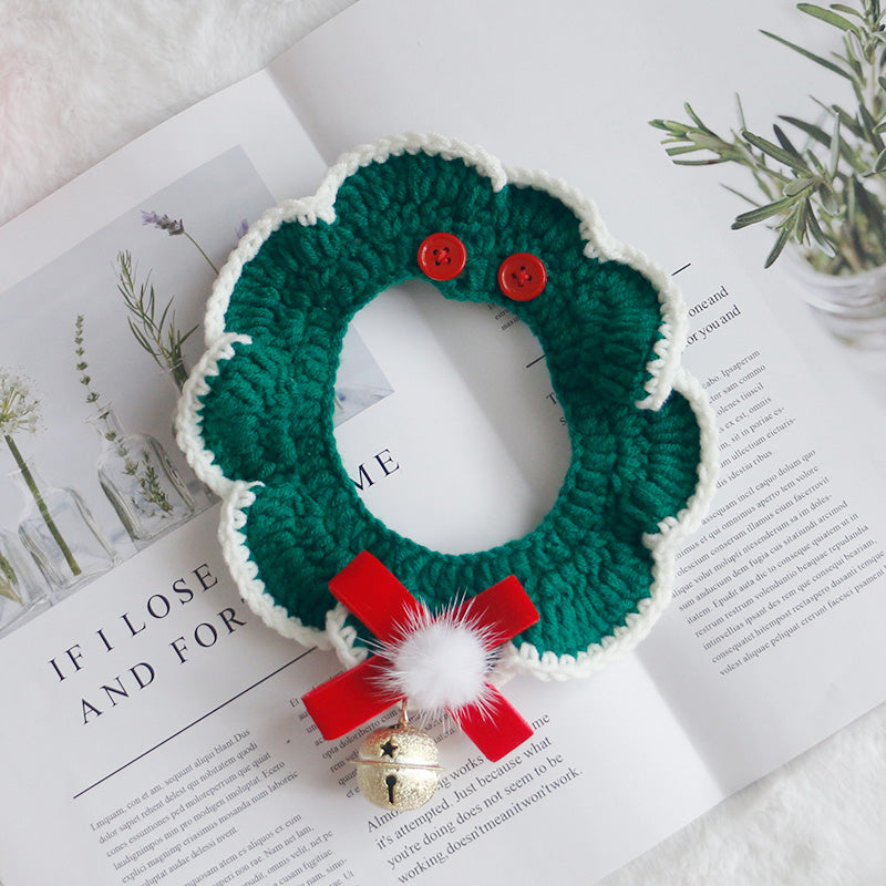 KFX-7075389 Christmas-Themed Knitted Scarf with Bells and Decorative Ribbons in Various Colors
