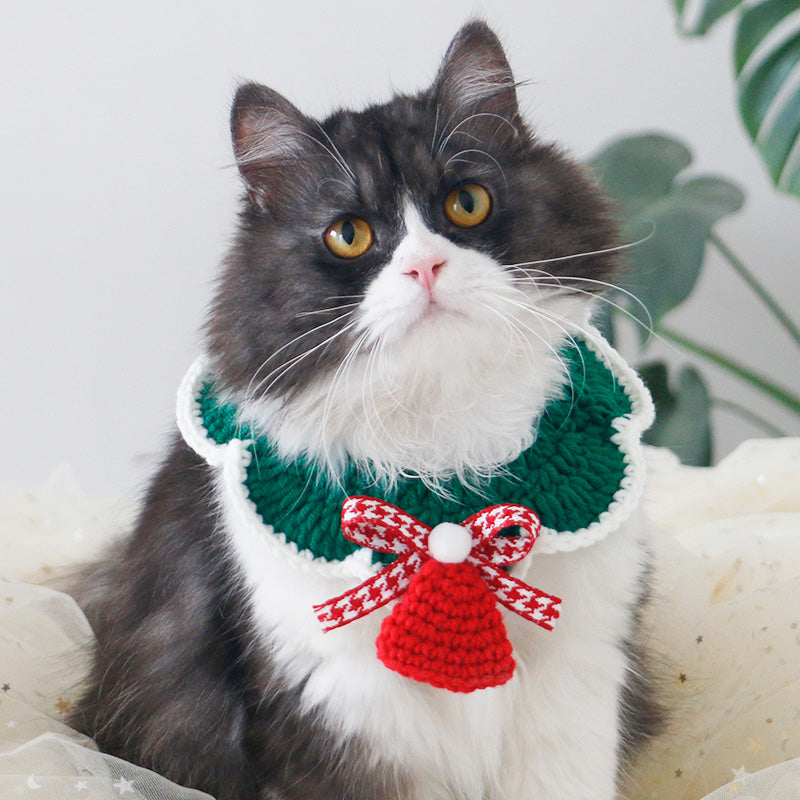 KFX-7075389 Christmas-Themed Knitted Scarf with Bells and Decorative Ribbons in Various Colors