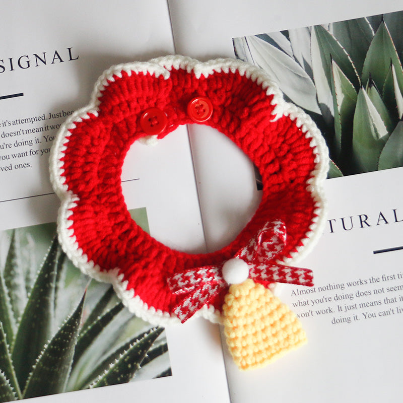 KFX-7075389 Christmas-Themed Knitted Scarf with Bells and Decorative Ribbons in Various Colors
