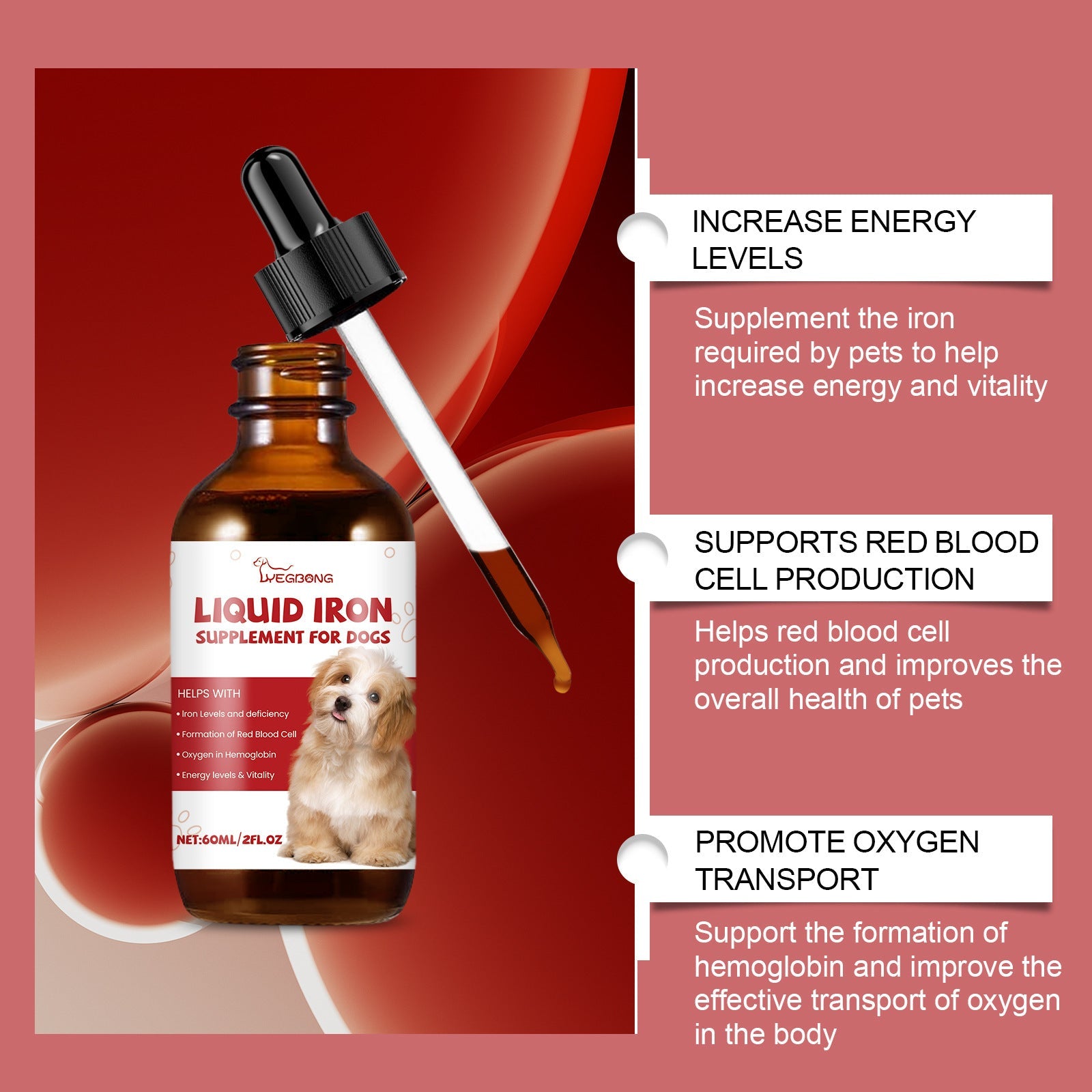 KFX-7076925 Pet Dog Syrup with Mild Ingredients for Care Supplement Absorption, 60ml