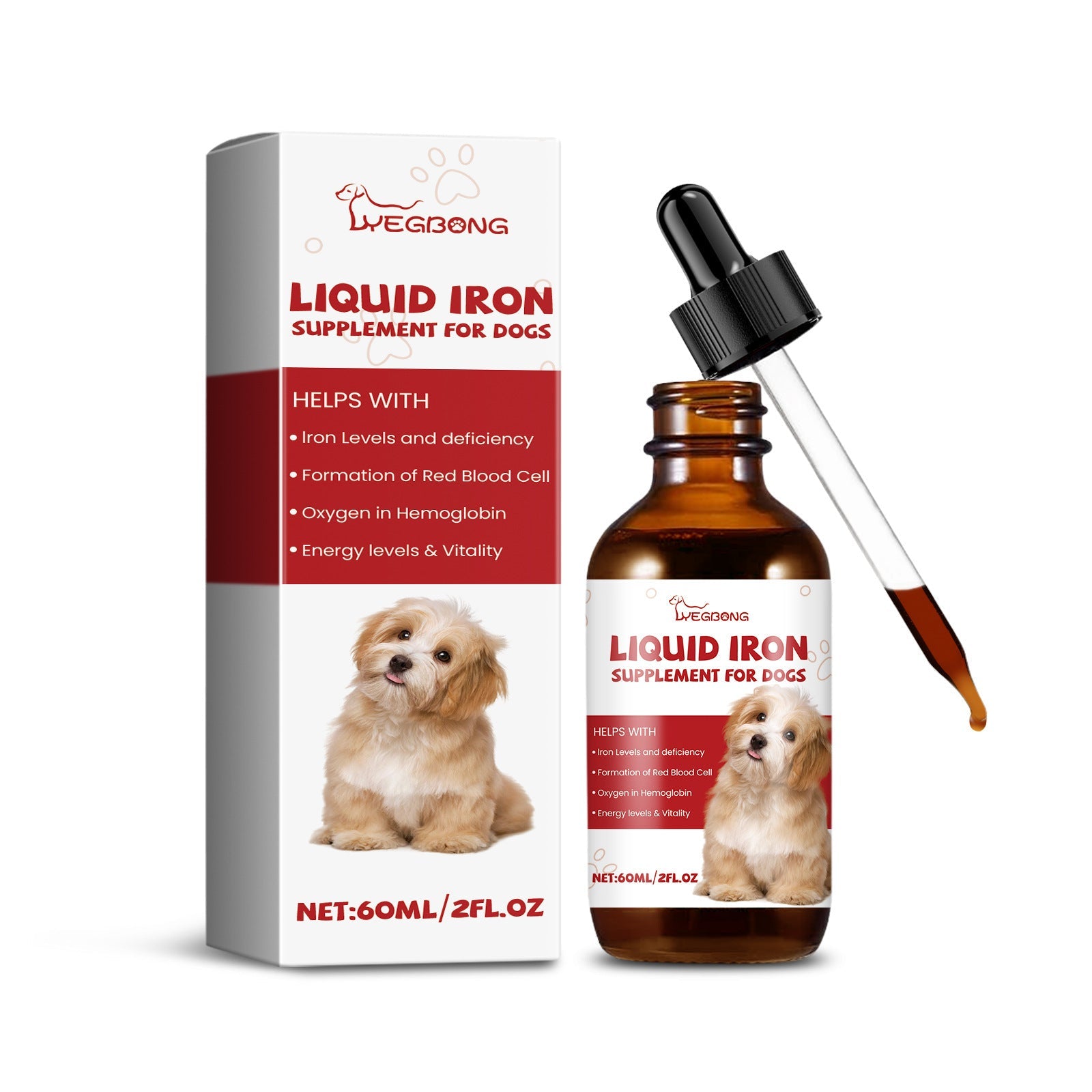 KFX-7076925 Pet Dog Syrup with Mild Ingredients for Care Supplement Absorption, 60ml