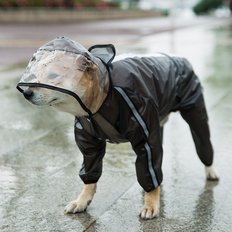 KFX-7077309 Water-Resistant Casual Raincoat for Dogs - Multiple Sizes Available