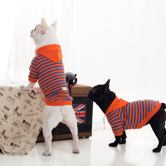 KFX-7078205 Cozy Orange Fleece Hooded Sweatshirt for Dogs - Ideal for Autumn and Winter