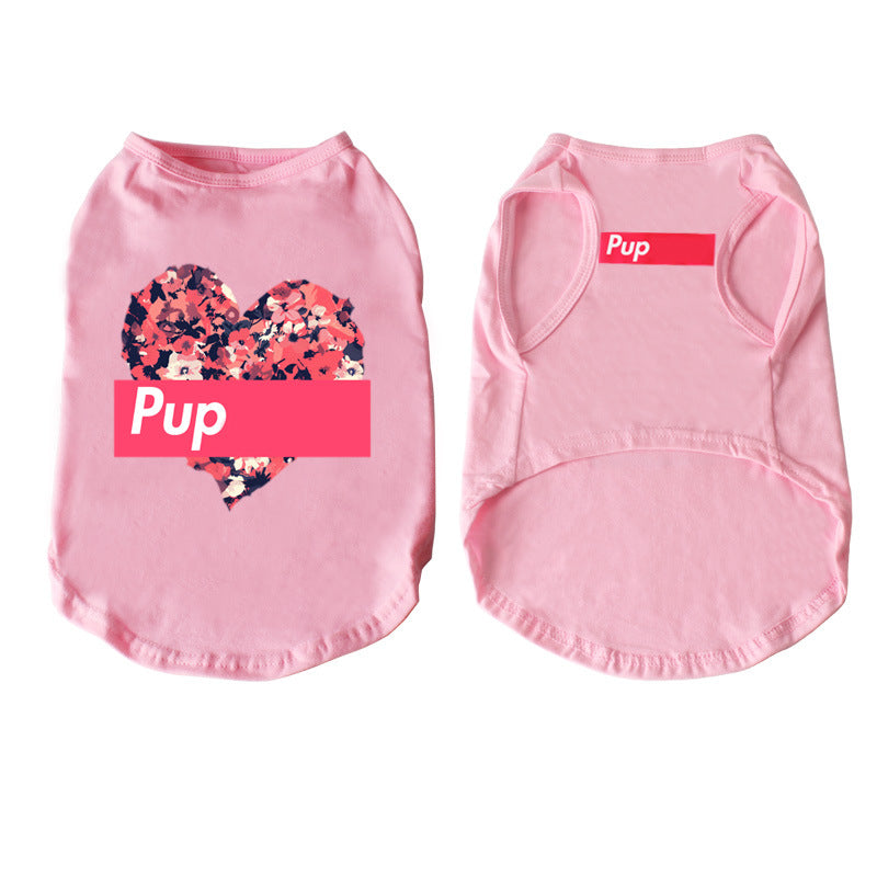 KFX-7078717 Stylish Cotton Vest for Large Dogs - Floral & Love Prints, Multiple Sizes Available