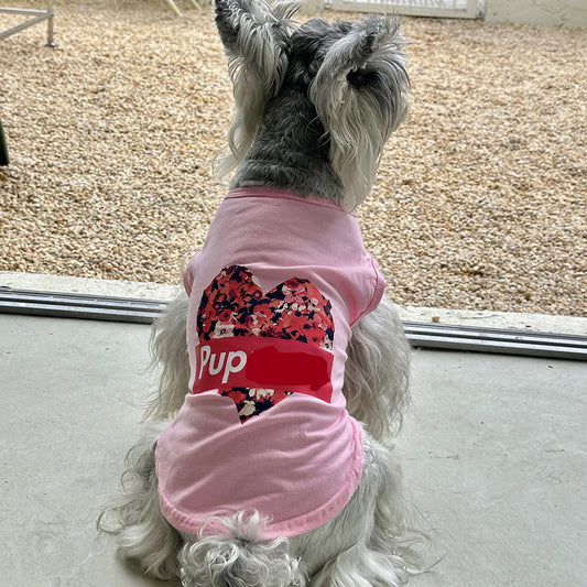 KFX-7078717 Stylish Cotton Vest for Large Dogs - Floral & Love Prints, Multiple Sizes Available