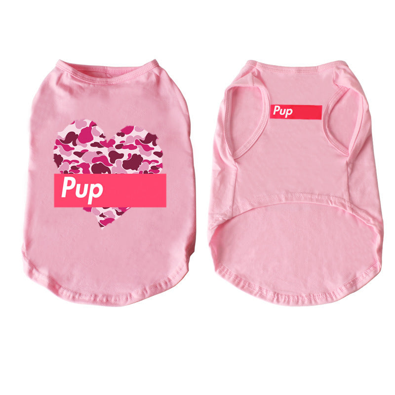 KFX-7078717 Stylish Cotton Vest for Large Dogs - Floral & Love Prints, Multiple Sizes Available