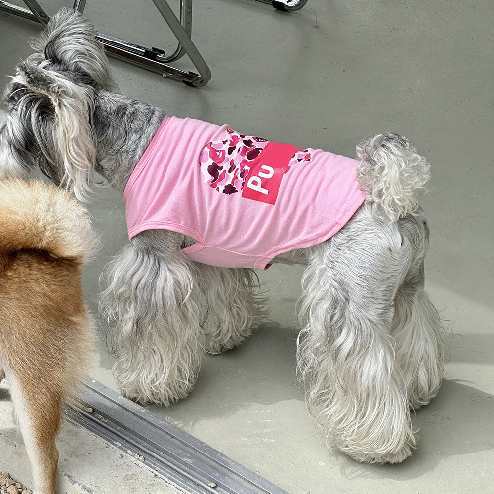 KFX-7078717 Stylish Cotton Vest for Large Dogs - Floral & Love Prints, Multiple Sizes Available