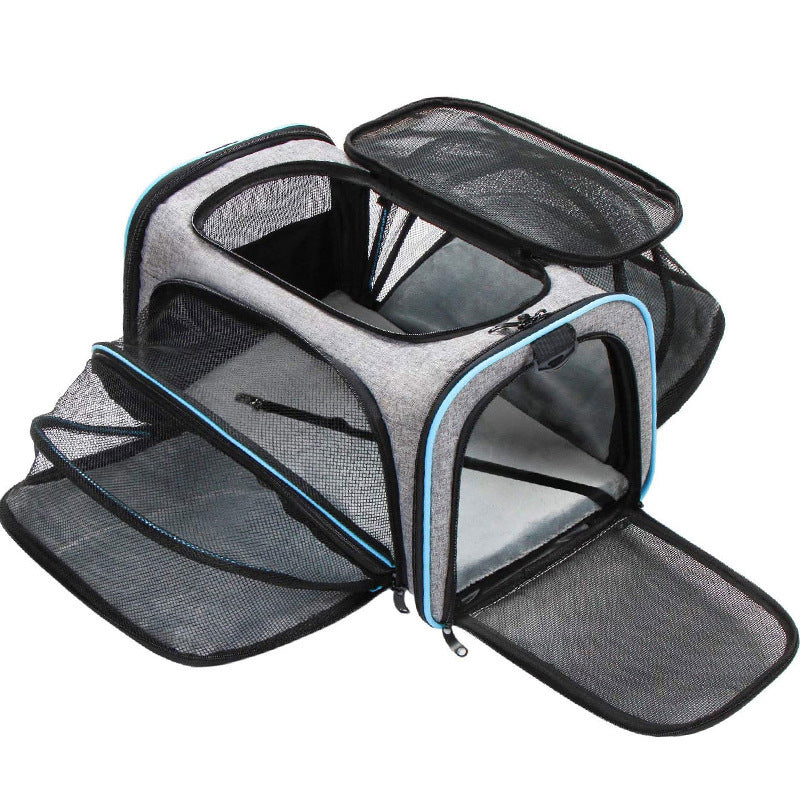 KFX-7082557 Large Capacity Portable Cat Bag – Medium Soft 600D Cation, Solid Color, Holds Up to 15 Jin