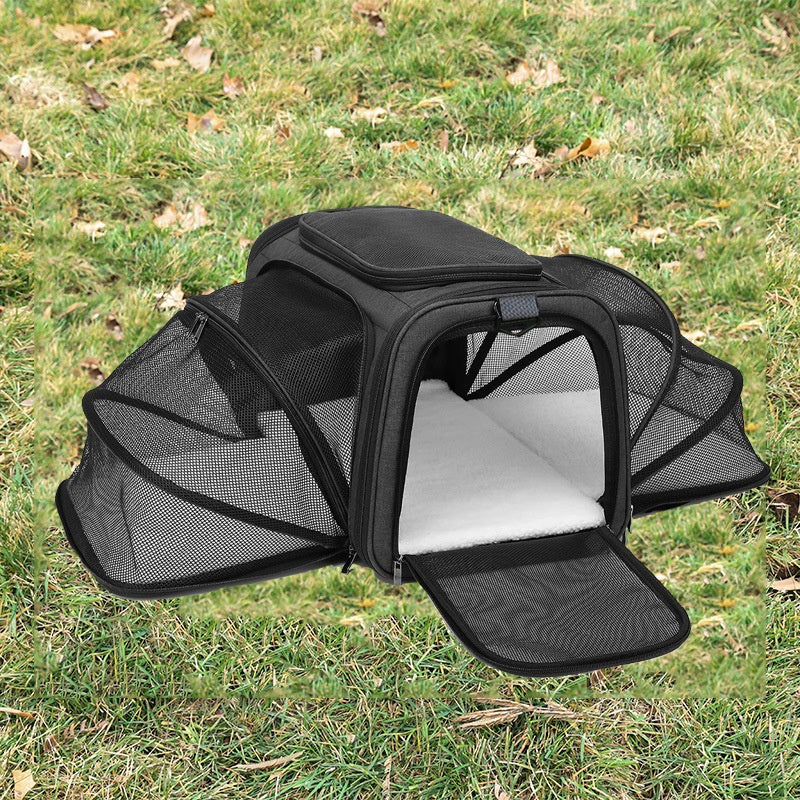KFX-7082557 Large Capacity Portable Cat Bag – Medium Soft 600D Cation, Solid Color, Holds Up to 15 Jin