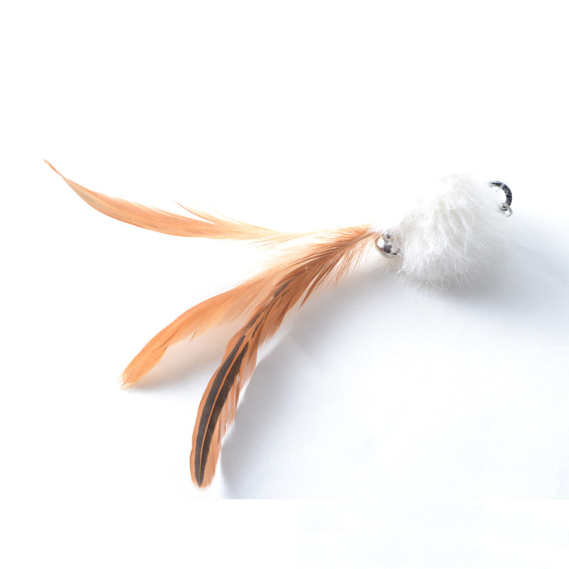 KFX-7083709 Feathered Cat Toy Pole with 5 Replacement Heads - 41.5CM and 85CM Length Options