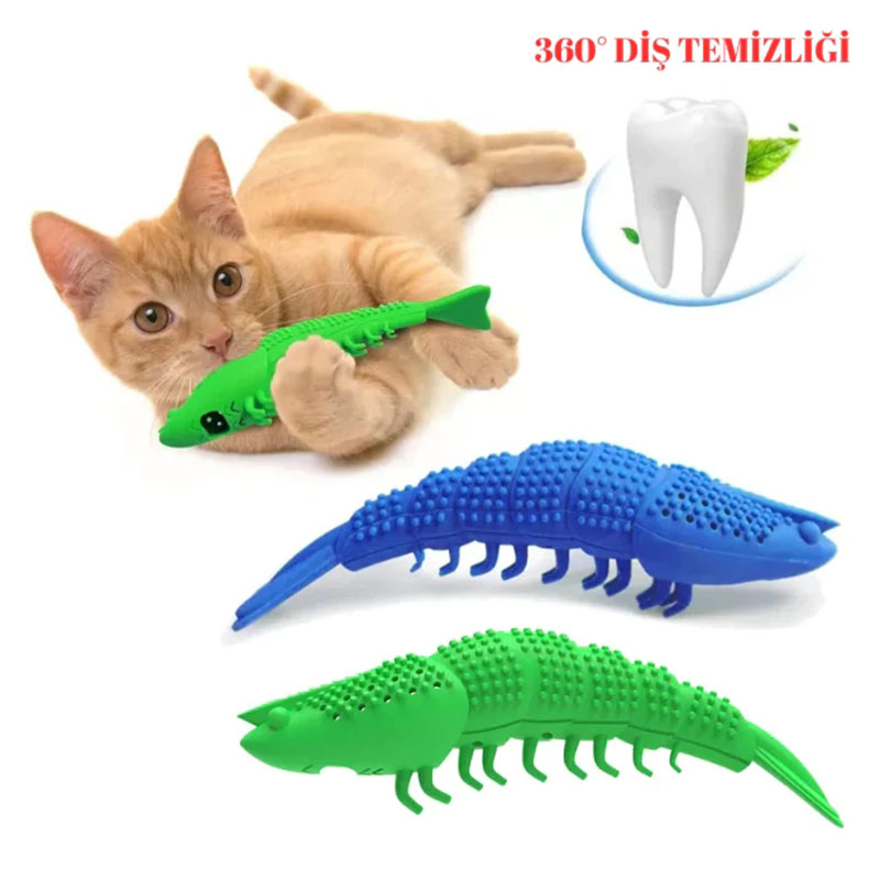 KFX-7084477 Catnip Silicone Crayfish Toy for Cats - Molar Teeth Cleaning & Bite Relief