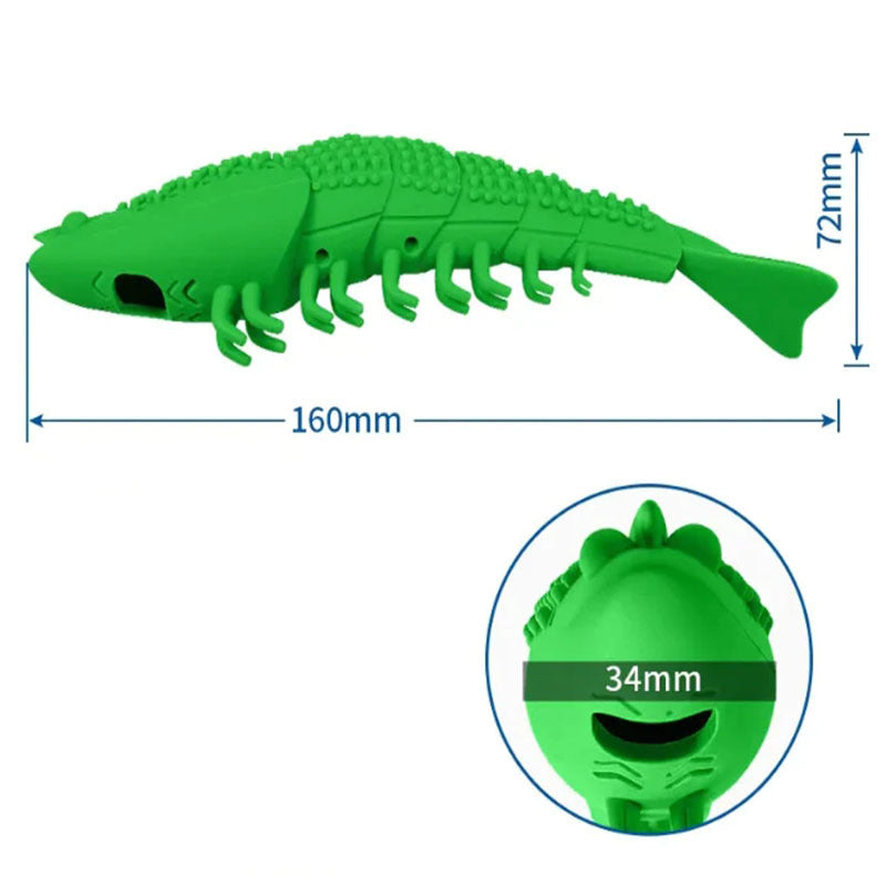 KFX-7084477 Catnip Silicone Crayfish Toy for Cats - Molar Teeth Cleaning & Bite Relief