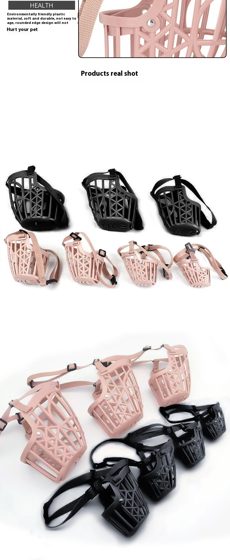 KFX-7088317 Anti-Bark and Anti-Bite Dog Muzzle for Small and Medium Pets - Nylon Strap Mouth Cover