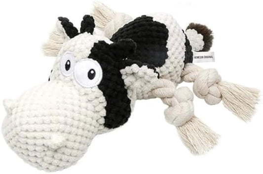 KFX-7091901 Durable Plush Dog Toy with Squeaker and Crinkle Ears, Chew Toy for Small, Medium, and Large Dogs