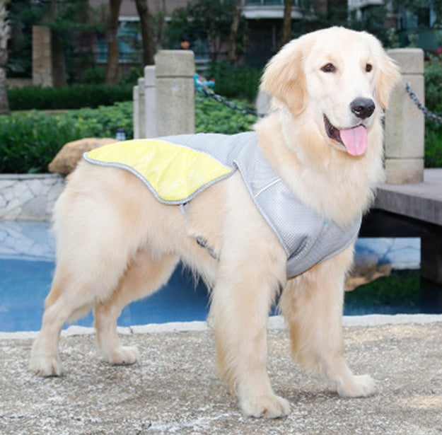 KFX-7092797 Breathable Cooling Vest for Dogs - Heat-Resistant, Moisture-Absorbing Fabric, Reflective Strips, Adjustable Fit