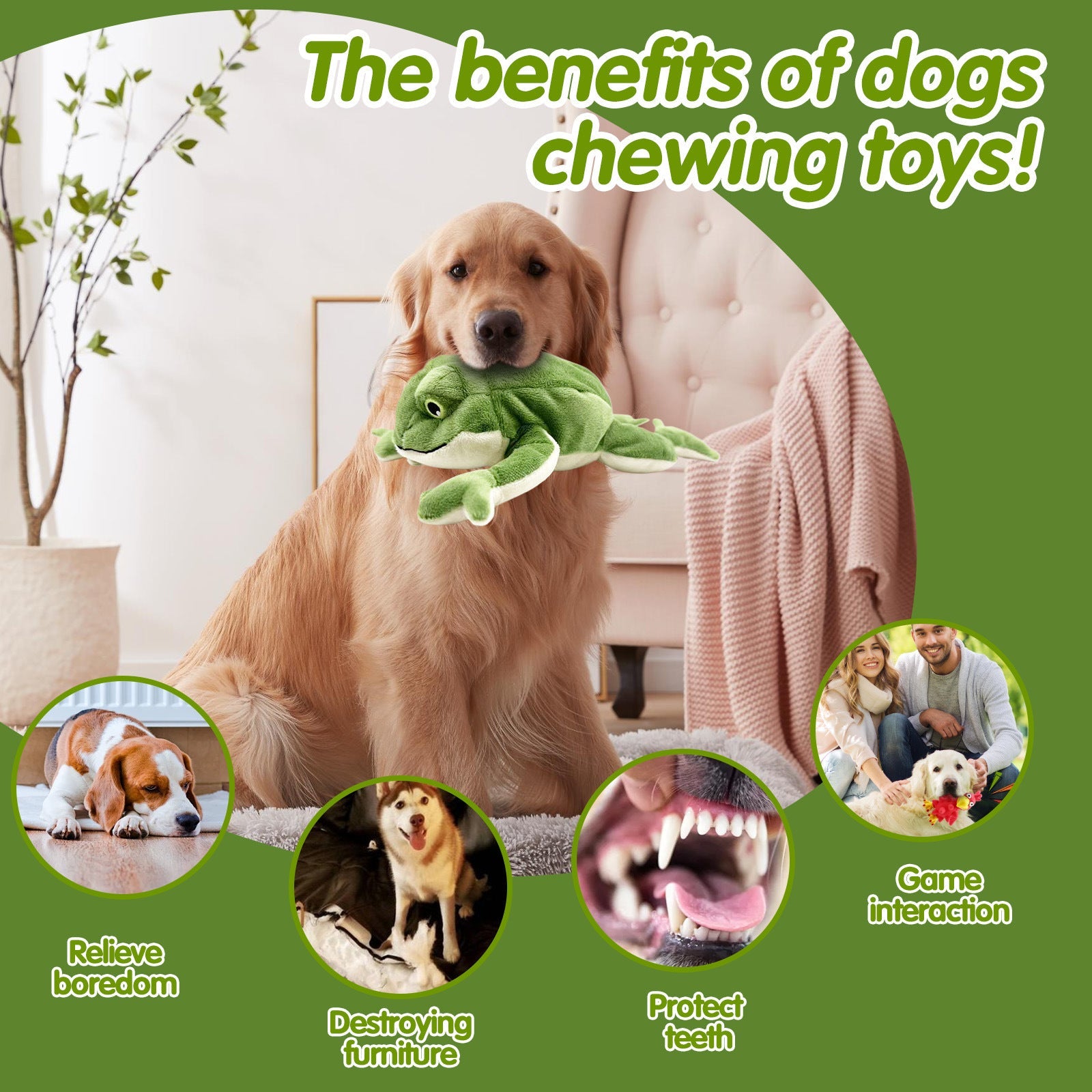 KFX-7094077 Plush Dog Toy with Sound, Bite-Resistant Design – Golden Retriever Doll for Playtime and Companionship