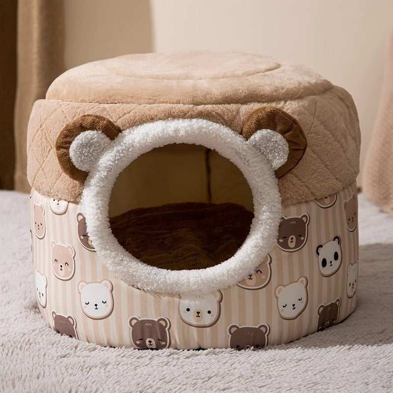 KFX-7094461 Cozy Windproof Pumpkin-Themed Pet Bed for Cats and Small Dogs