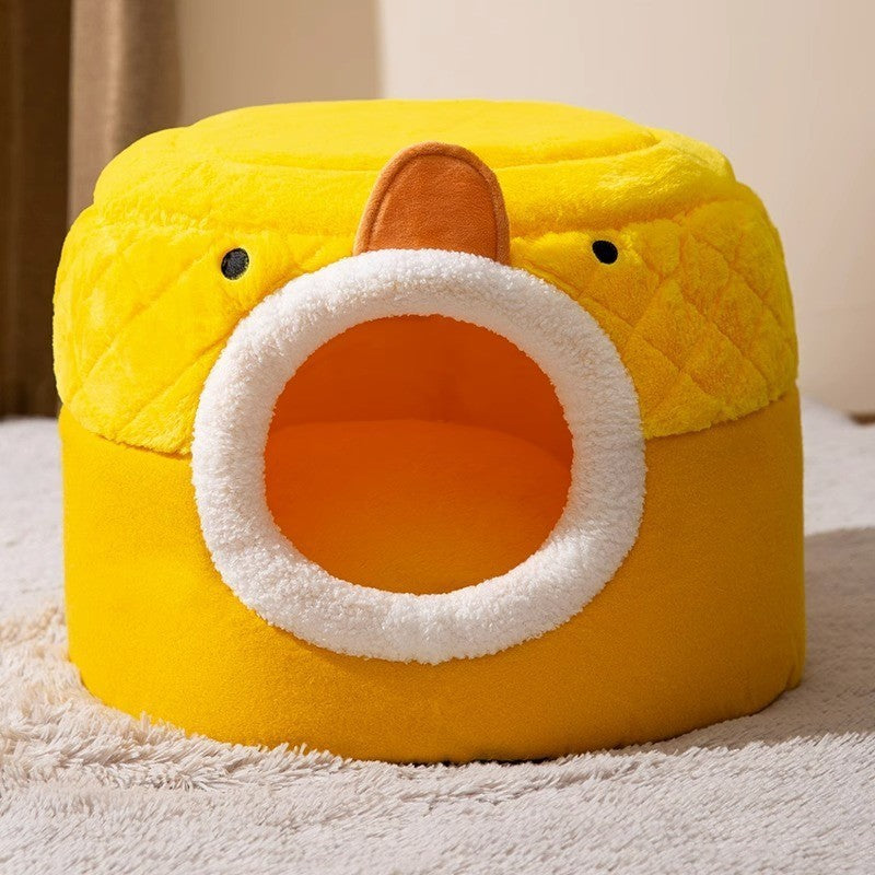 KFX-7094461 Cozy Windproof Pumpkin-Themed Pet Bed for Cats and Small Dogs