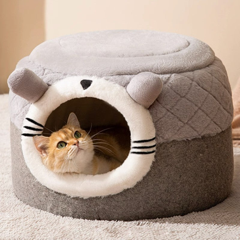 KFX-7094461 Cozy Windproof Pumpkin-Themed Pet Bed for Cats and Small Dogs