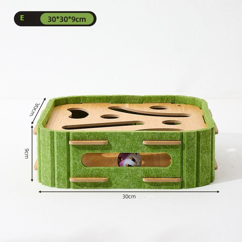 KFX-7095229 Interactive Cat Puzzle Toy - Turntable Design with Multiple Styles in Felt
