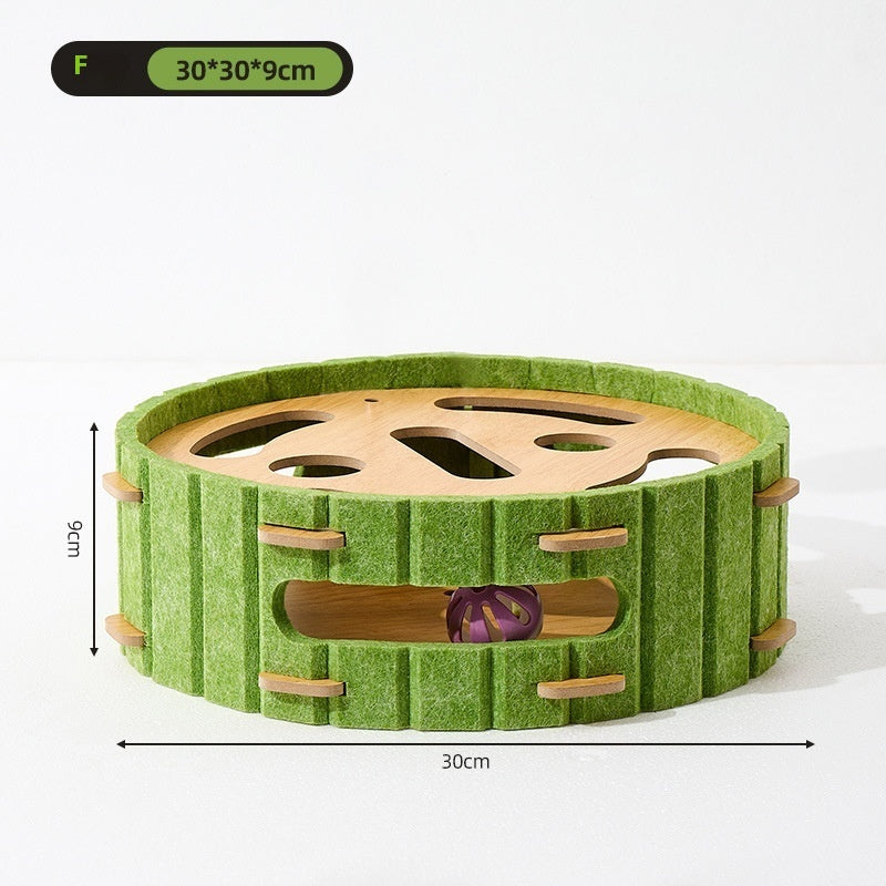 KFX-7095229 Interactive Cat Puzzle Toy - Turntable Design with Multiple Styles in Felt
