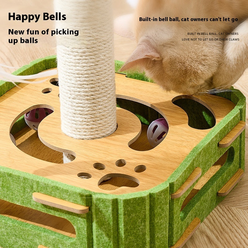 KFX-7095229 Interactive Cat Puzzle Toy - Turntable Design with Multiple Styles in Felt
