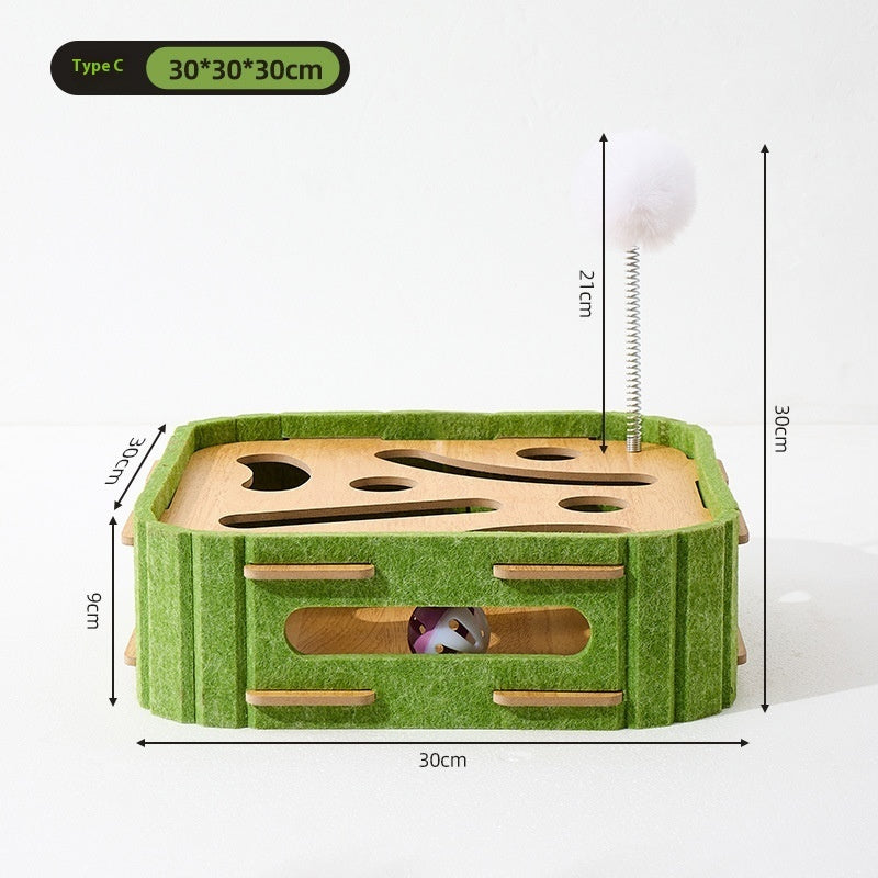 KFX-7095229 Interactive Cat Puzzle Toy - Turntable Design with Multiple Styles in Felt