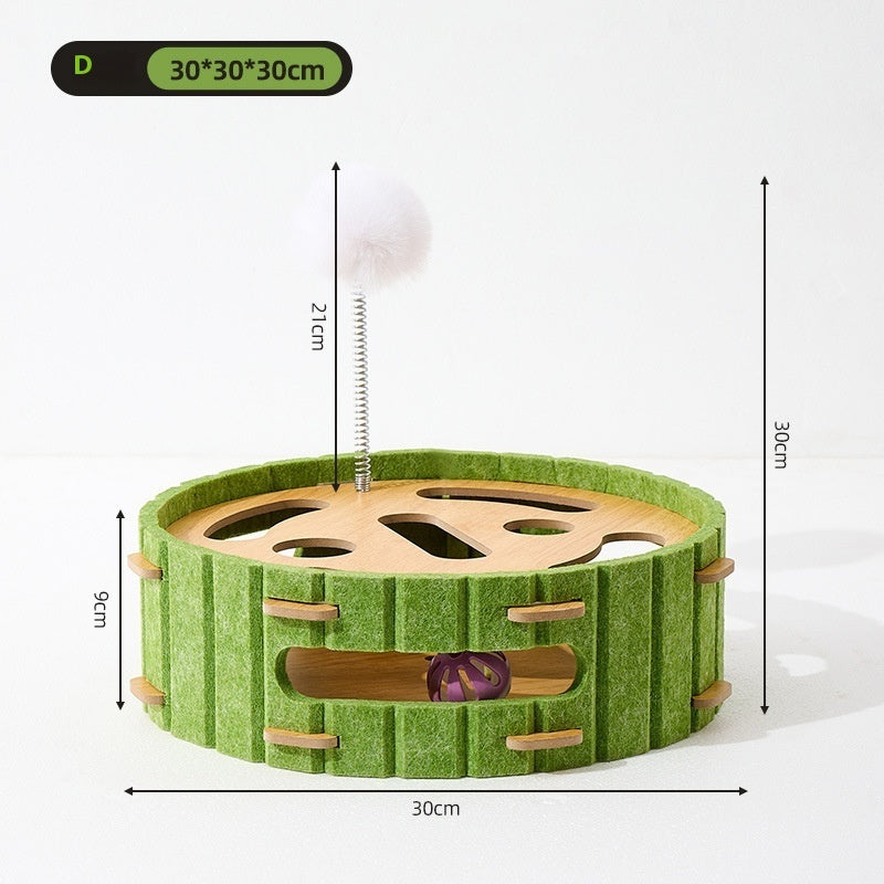 KFX-7095229 Interactive Cat Puzzle Toy - Turntable Design with Multiple Styles in Felt