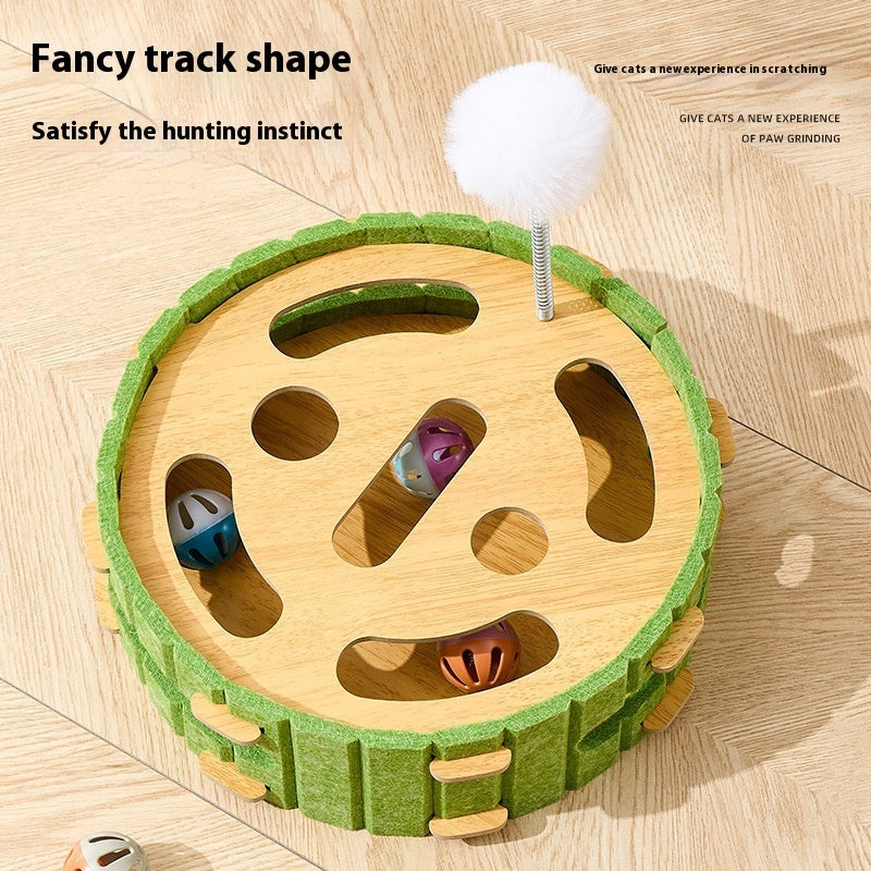 KFX-7095229 Interactive Cat Puzzle Toy - Turntable Design with Multiple Styles in Felt