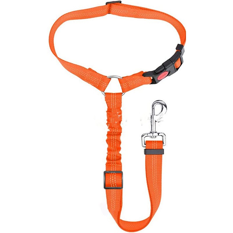 KFX-7099965 Elastic Reflective Dog Car Harness with Traction Rope and Strap
