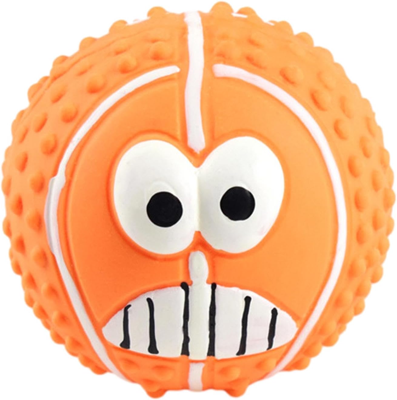 KFX-7103421 Smile Face Latex Dog Ball Toys - Durable, Squeaky Chewing Balls for Small to Medium Dogs and Cats