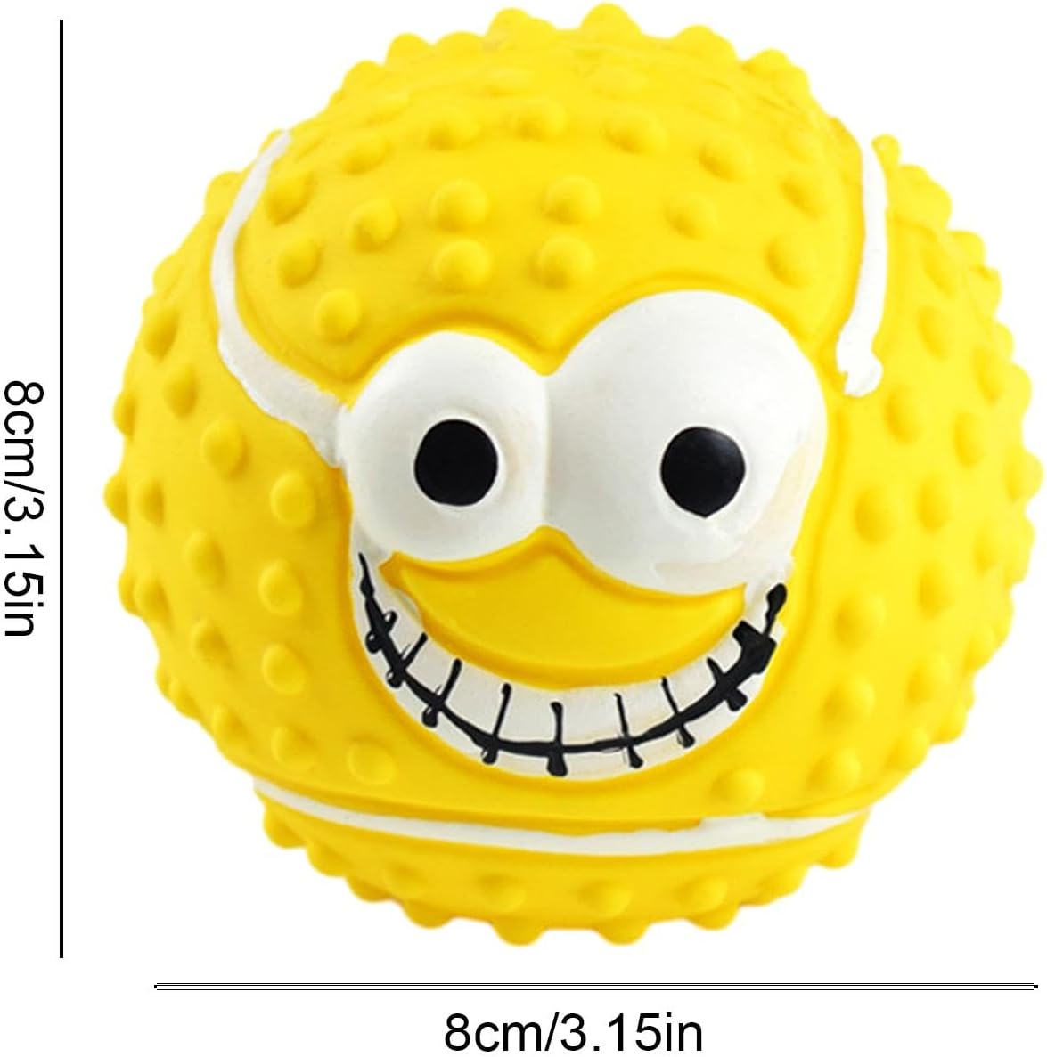 KFX-7103421 Smile Face Latex Dog Ball Toys - Durable, Squeaky Chewing Balls for Small to Medium Dogs and Cats