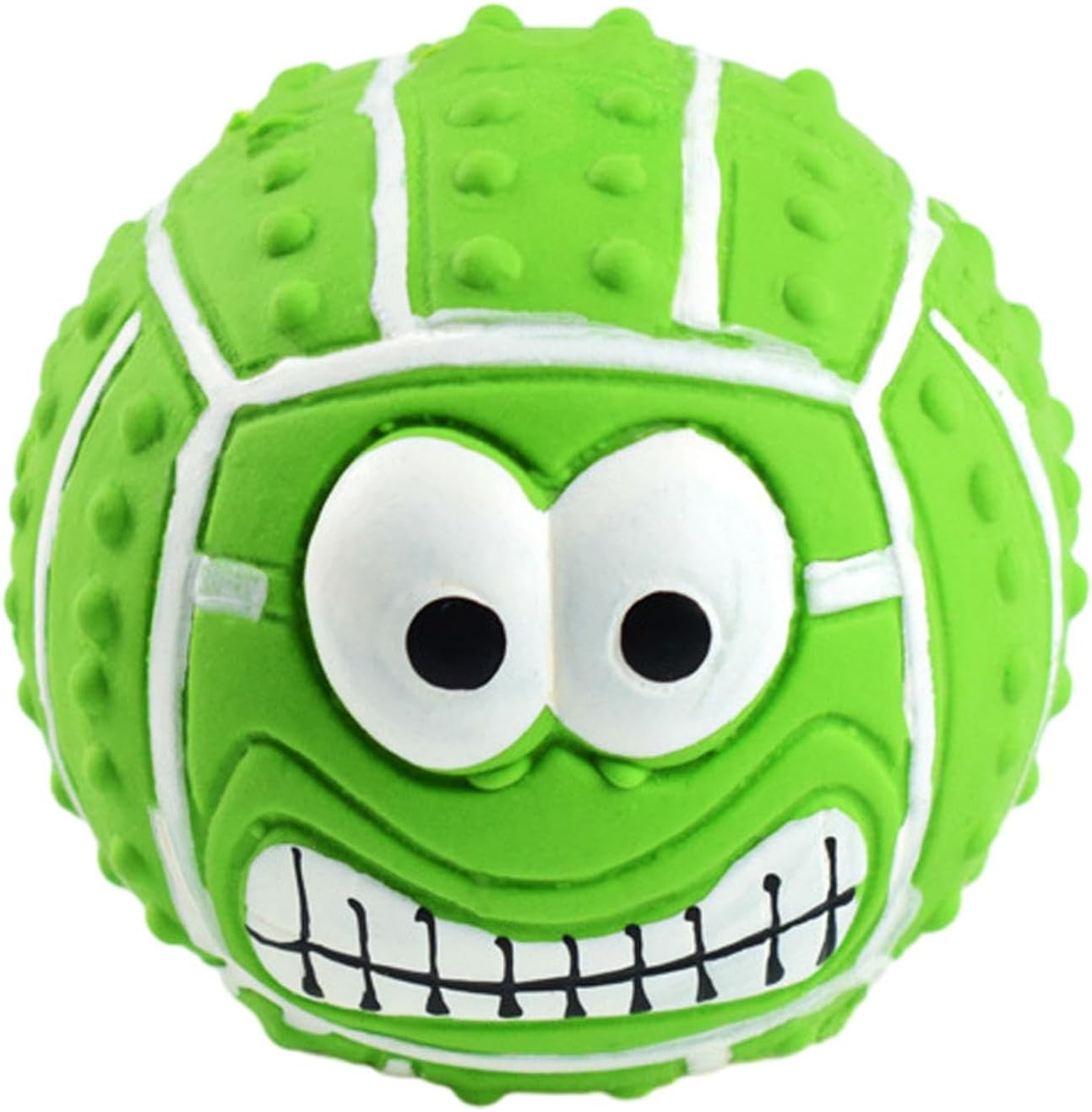 KFX-7103421 Smile Face Latex Dog Ball Toys - Durable, Squeaky Chewing Balls for Small to Medium Dogs and Cats