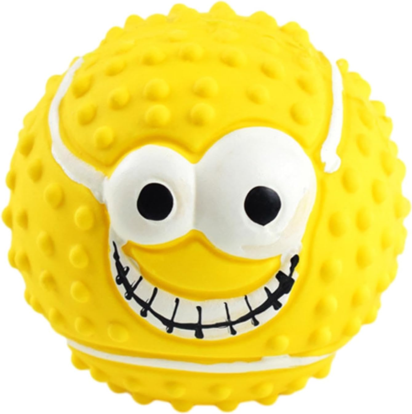 KFX-7103421 Smile Face Latex Dog Ball Toys - Durable, Squeaky Chewing Balls for Small to Medium Dogs and Cats