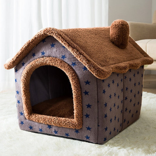 KFX-7104189 Removable and Washable Autumn Winter Tent Dog Bed with Linen-Like Material