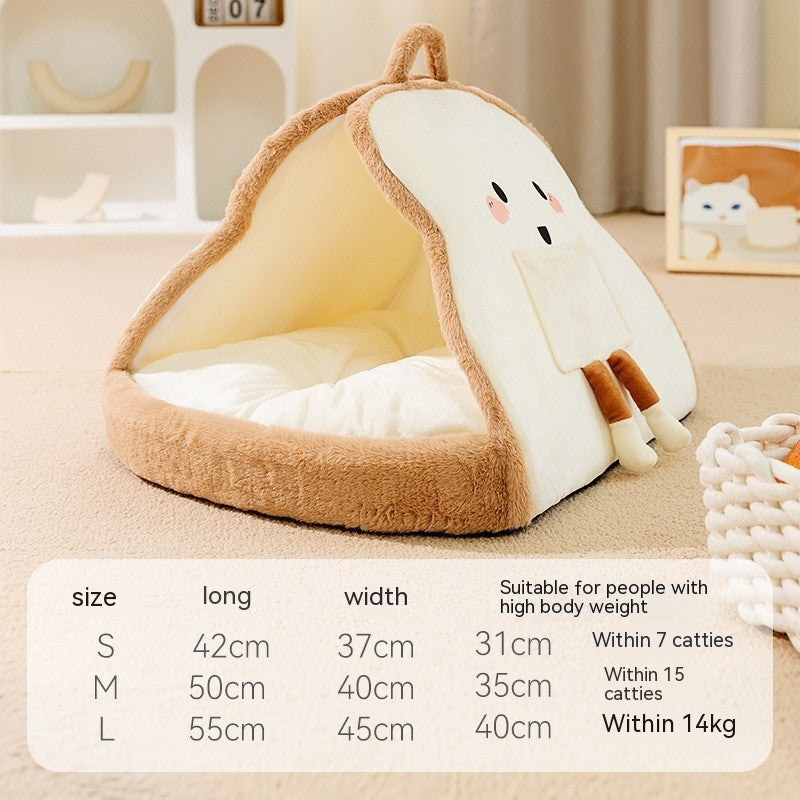 KFX-7104189 Removable and Washable Autumn Winter Tent Dog Bed with Linen-Like Material