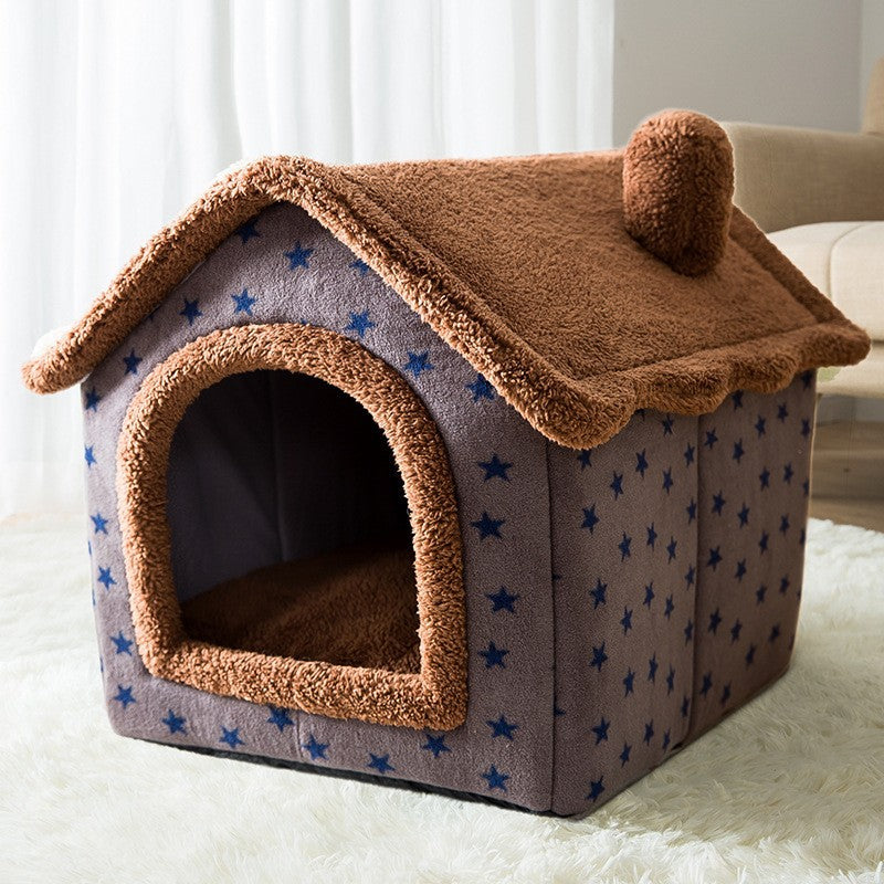 KFX-7104189 Removable and Washable Autumn Winter Tent Dog Bed with Linen-Like Material