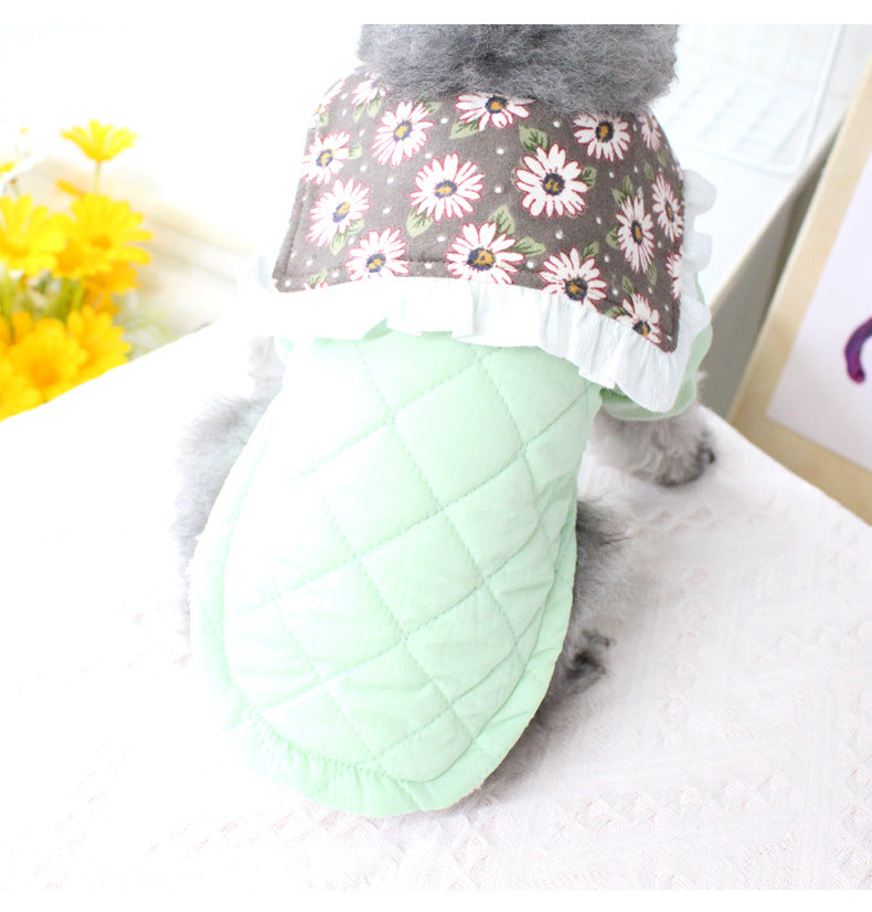 KFX-7104573 Cozy Winter Clothes for Small Dogs - Stylish Teddy Collar in Purple, Pink, Green